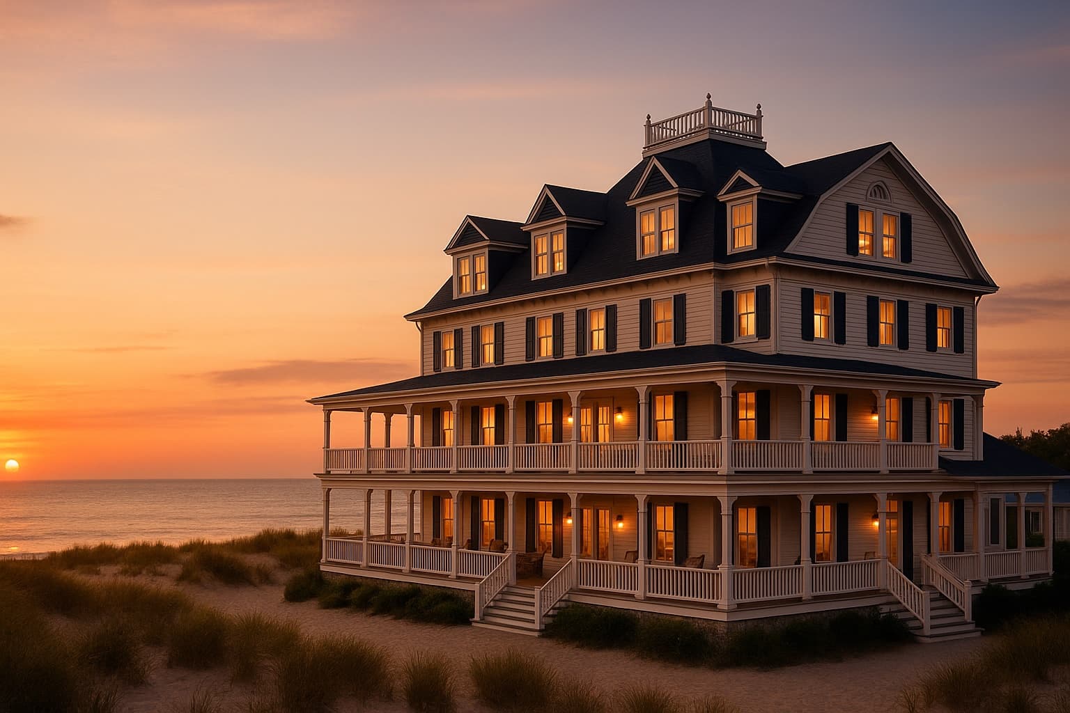 Oceanfront at sunset